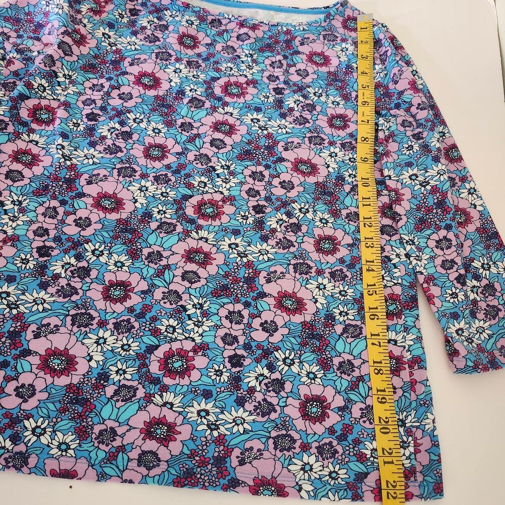 Talbots The Tee Floral 3/4 Sleeves Shirt Size Medium - Picture 6 of 7